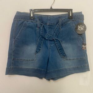 Women's Tie-Front Blue Jean Shorts